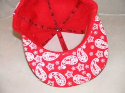 FITTED FLAT BILL FLAT BRIM HAT CAP BANDANNA M RED  