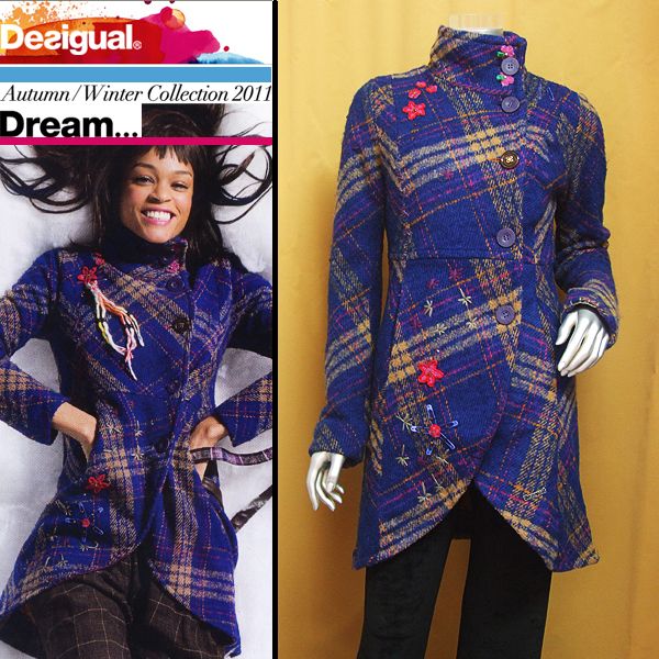 Desigual 2011 Fall 06E2948 Medania Coat EU42/US12  