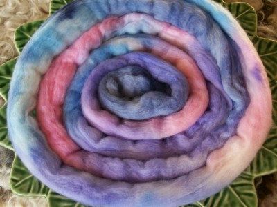 Merino Top Roving   Blueberry Patch   2 ounce  