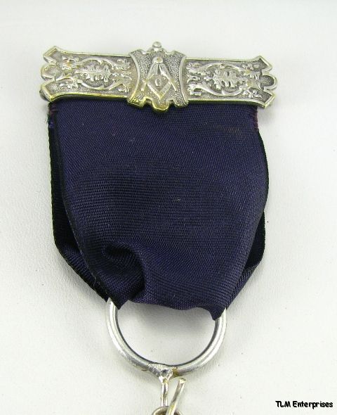 JUNIOR DEACON Masonic   Antique Silver MEDAL JEWEL  