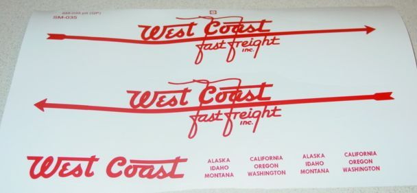 Smith Miller West Coast Fast Freight Sticker Set SM 035  