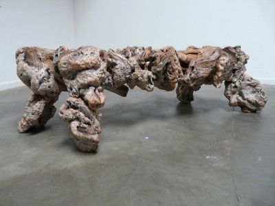 BURLED ROOT DRIFTWOOD COFFEE TABLE folk art modern industrial 