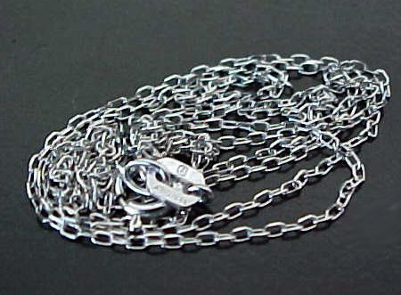 20 inch ITALIAN Rhodium 925 Sterling Silver Drawn Cable Fine CHAIN 