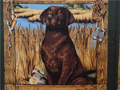 New Hunting Dog Labrador Retrievers Fabric Pillow Panel  