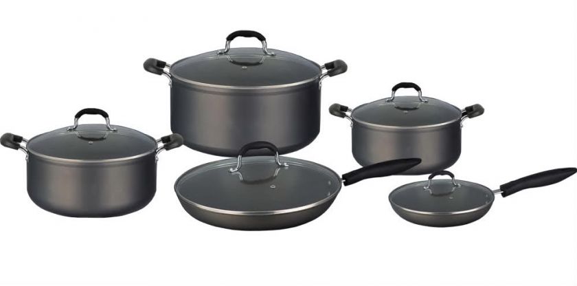 CONCORD 10 Piece Nonstick Hard Anodized Cookware Set  