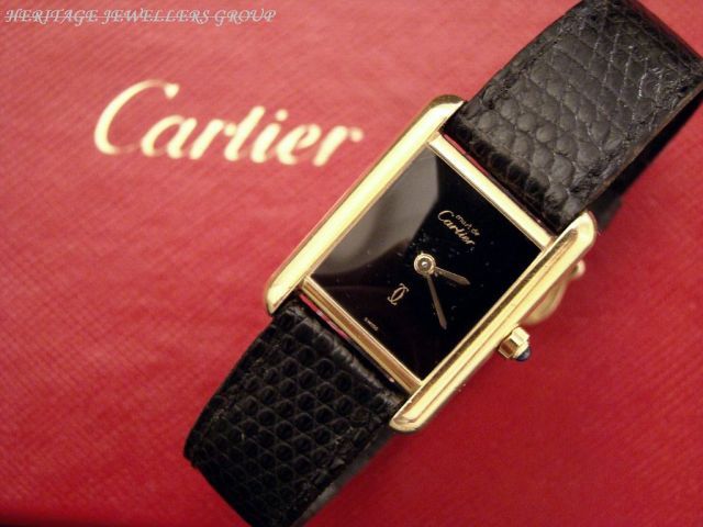 Rare CARTIER 18k Gold Vermeil Womens Vintage Watch  