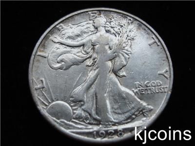 1928 S XF Large S Walking Liberty 1,940,000 Minted  