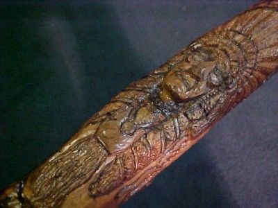 CUSTOM HAND CARVED NATIVE AMERICAN INDIAN WALKING STICK CANE ONE OF A 