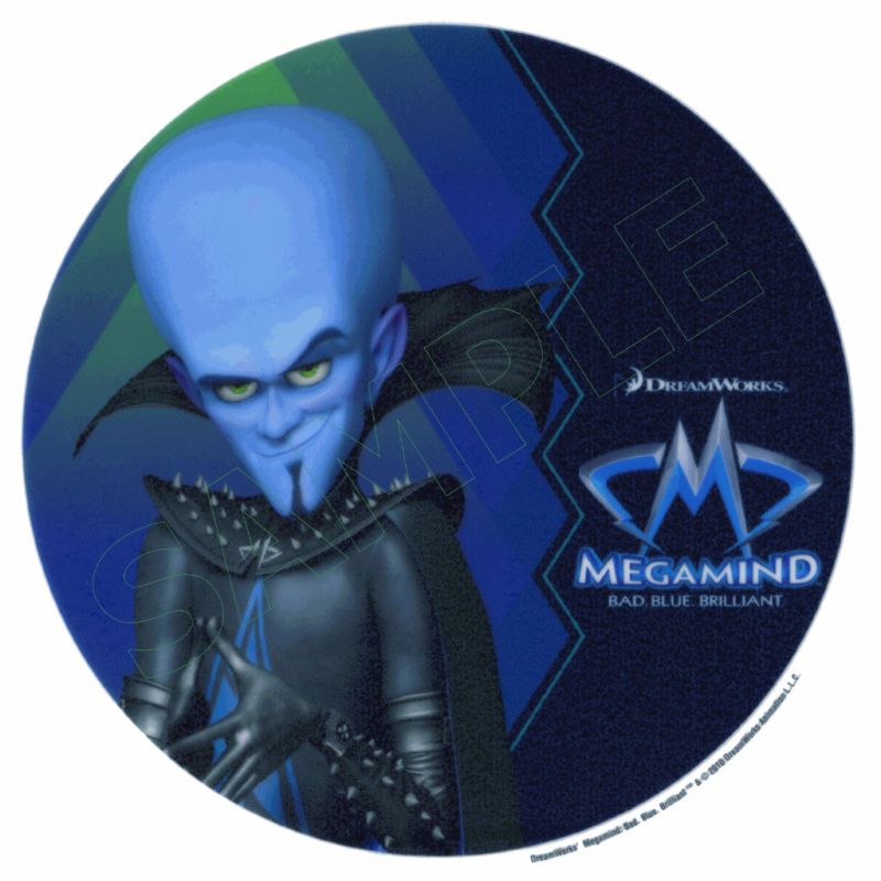 Megamind Bad Blue Brilliant Edible Cake Topper Image  