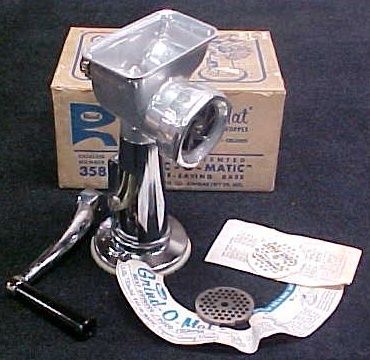 Vintage Rival Grind O Mat Grinder w/Vac O Matic Base Model 358  