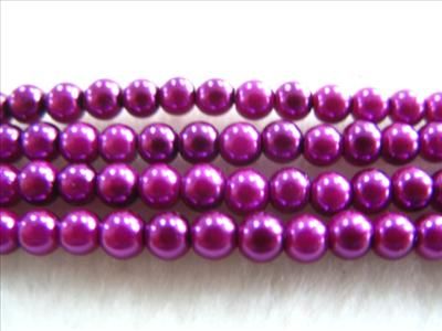 4mm Round Fancy Faux Glass Pearl Loose Bead bdc14  