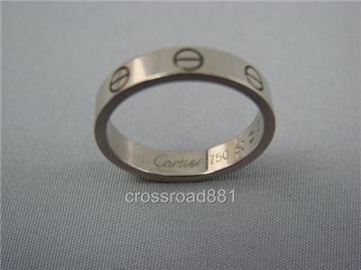 Ladies 18K White Gold Cartier Love Ring Beautiful SZ 50  