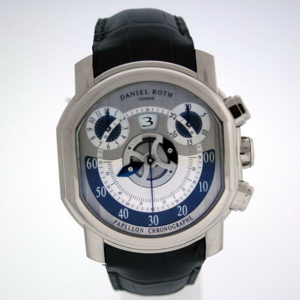 Daniel Roth Papillon Chronographe 18k White Gold Watch.  