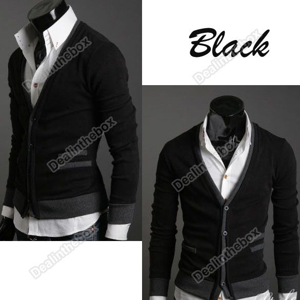 New Fashion Mens Slim Premium Stylish Mock Pockets Knit Coat Cardigan 