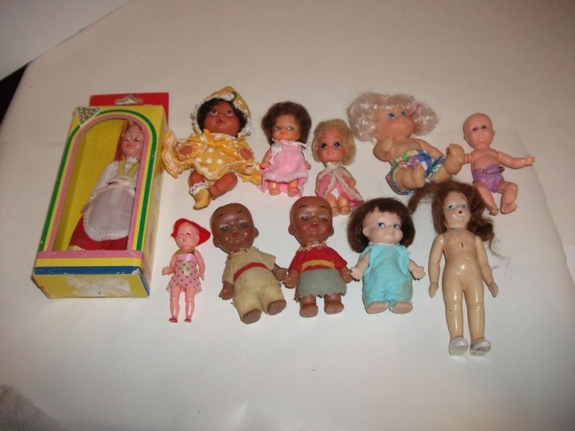 11 Vintage Celluloid Plastic & Vinyl Dolls / PeeWee   