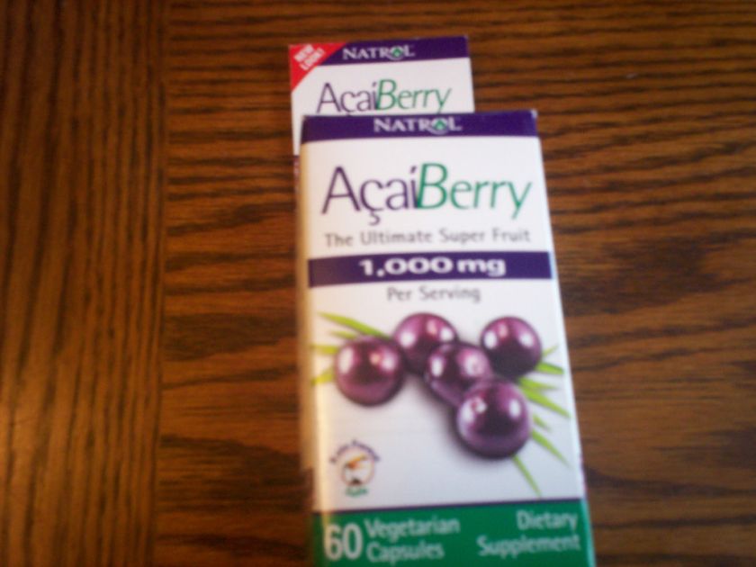 NATROL ACAI BERRY 1000 MG 60 VEGETARIAN CAPSULES AcaiBerry new.sealed 