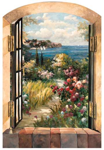 Ocean HARBOR VIEW WINDOW 3.5 x 3 ft Wallpaper Wall Decor Mural 