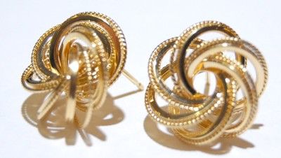 14K GOLD KNOT VINTAGE EARRINGS ESTATE  