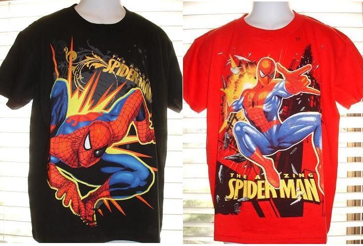 Marvel Amazing SpiderMan Boys SS Tee black or red NEW  