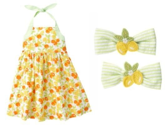   Taste of Capri Citrus Halter Dress & Bows 2 3 4 5 Lemon Hair  