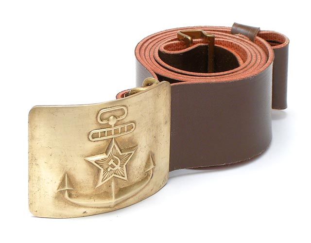 USSR Soviet NAVY Officers LEATHER Parade BELT Anchor  