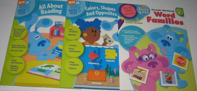 NEW SET OF 3 ~ BLUES CLUES PRE K LEARNING WORKBOOKS  