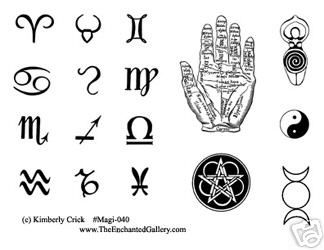 Astrology Signs Zodiac Symbols Palmistry RUBBER STAMPS  