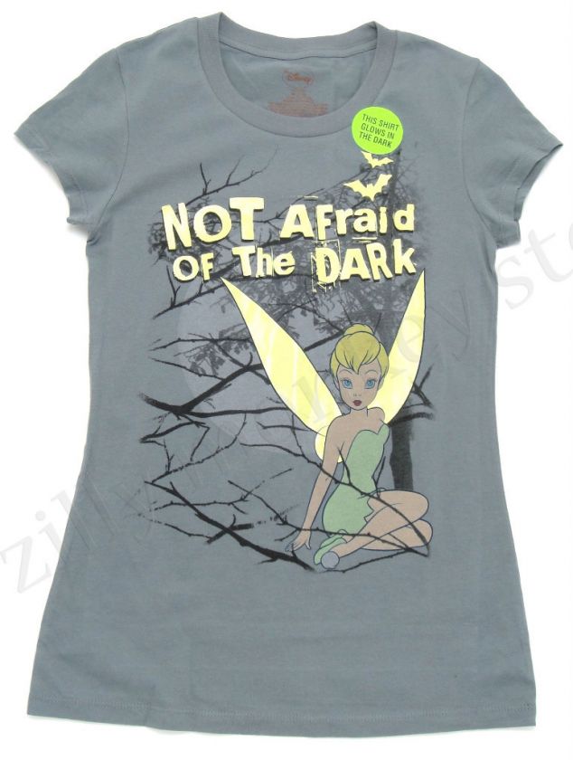 Disney Tinker Bell Glow In Dark Womens Girls Tee Shirt  