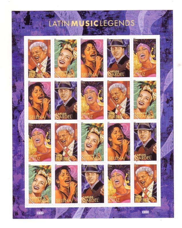 USA MNH LATIN MUSIC LEGENDS FOREVER STAMP SHEET S 1904  