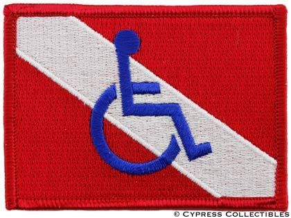 DISABLED SCUBA PATCH Embroidered Handicapped Dive Logo  