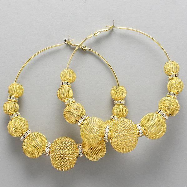 Basketball Wives BBW Mesh Hoop Earrings  