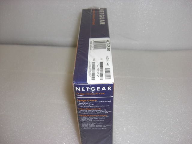 Netgear WG511NA 54Mbps Wireless PC Card NEW 802.11g  