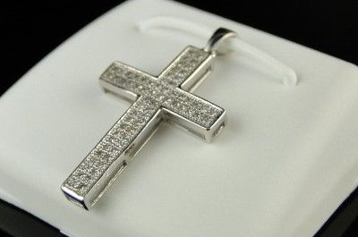 10K MENS LADIES MINI DIAMOND CROSS CHARM PENDANT .25 CT  