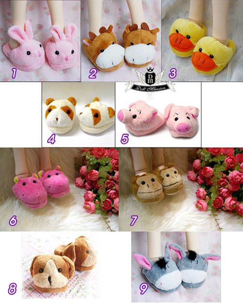   Slippers Animal fluffy Slippers Doll Dod Dollfie Dollmore LUTS  