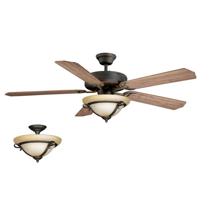 NEW Ceiling Fan Light Kit OR Semi Flush Fixture, Oil Rubbed Bronze 