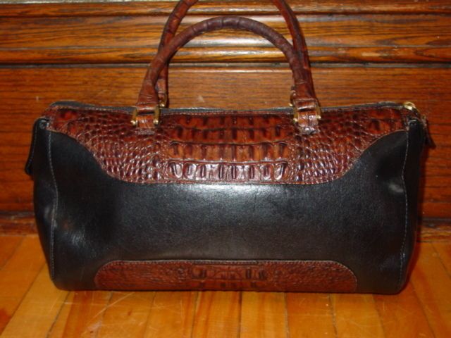 BRAHMIN TUSCAN CROC LEATHER SATCHEL DOCTOR SPEEDY BAG PURSE HANDBAG 