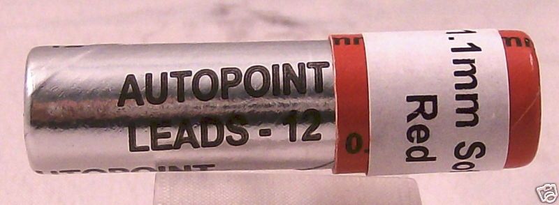 Autopoint Lead 1.1mm short leads 1 3/8 RED  