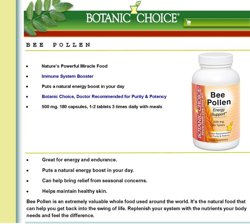 BEE POLLEN 500mg TOTAL 540 tablets Energy Booster  