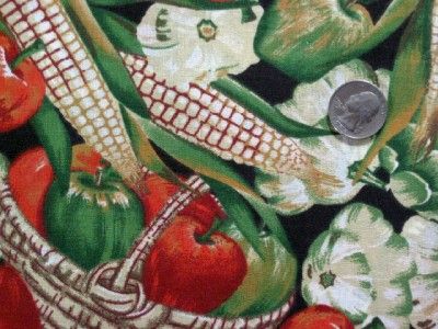 OAKHURST TEXTILES VEGETABLES HARVEST FARM GARDEN COTTON QUILT SEW 