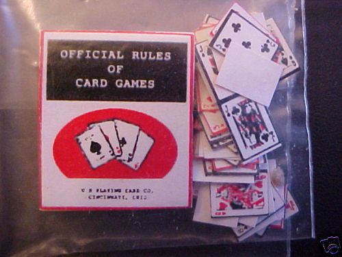 Dollhouse Miniatures Deck of Playing Cards & Rule Book  