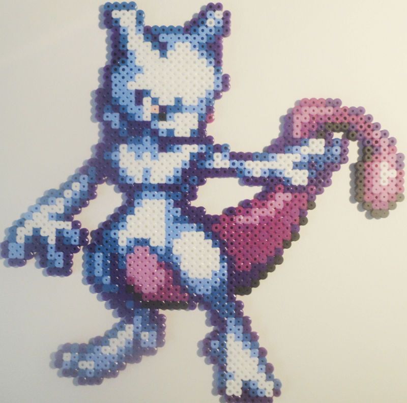 MEWTWO POKEMON BEAD SPRITE NINTENDO GAME PERLER ART  