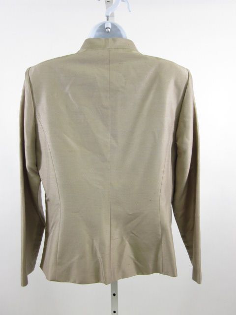 ADRIANNA PAPELL Beige Silk Blazer Shell Set Sz 10  