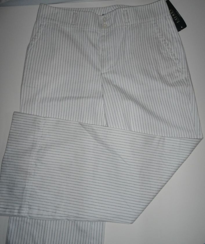 Ralph Lauren White Jeans Pants Sz 16 NEW Pin Stripe  