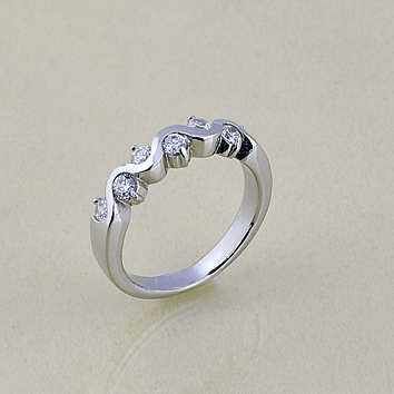 Stainless Steel CZ Round Womens Ring Size 6/7/8/9  