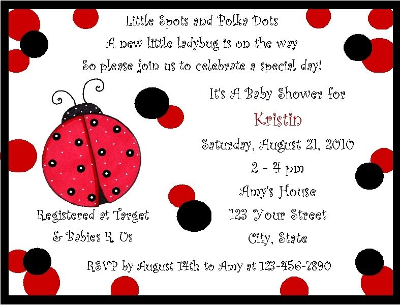 Personalized Ladybug Baby Shower Invitations  