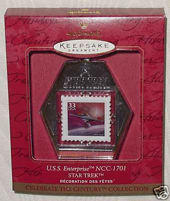 STAR TREK USS ENTERPRISE KEEPSAKE ORNAMENT STAMP 1999  