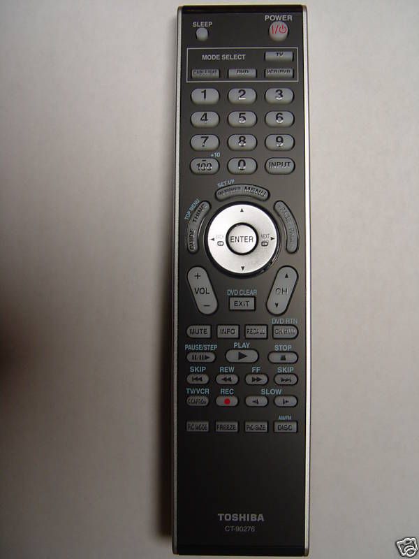 TOSHIBA CT 90276 REMOTE CONTROL PART # 75006721  