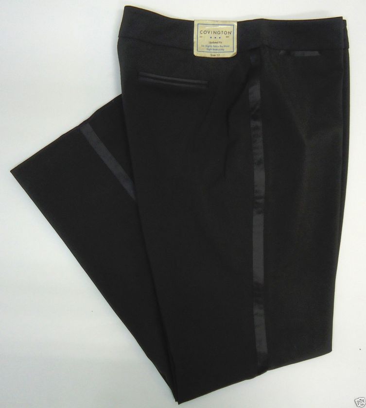   Tuxedo Satin Trim Embellished Career Dress Pants Slacks MSRP$36.00