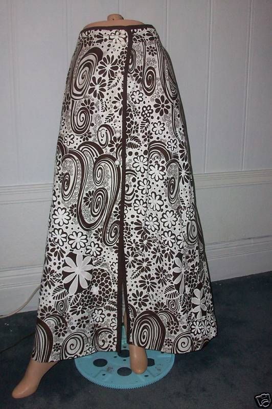 Vintage Chic Retro Hippie Designer Long Cotton Skirt  
