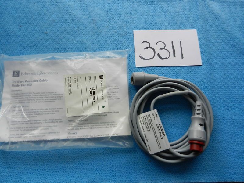 Edwards Lifesciences TruWave Reusable Cable PX1800 NEW  